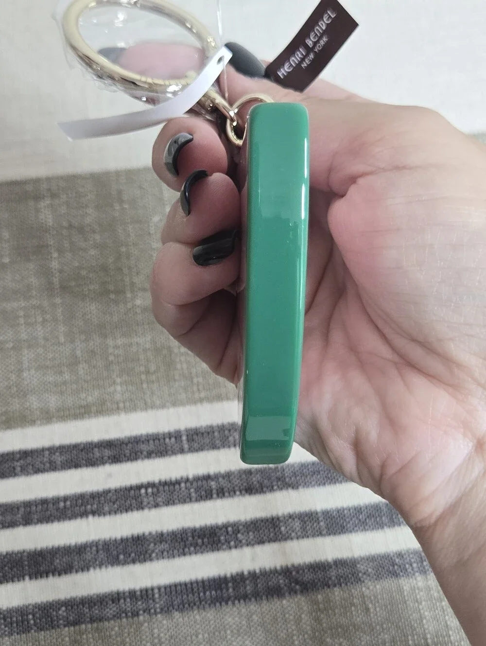 Henri Bendel NWT Pink & Green Watermelon Slice Keyring/charm with Gold Hardware - Picture 7 of 8